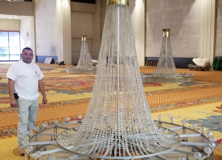 Fairmont - Ballroom Remodel — Remodel of ballroom chandeliers Fairmont - Ballroom Remodel — Remodel of ballroom chandeliers